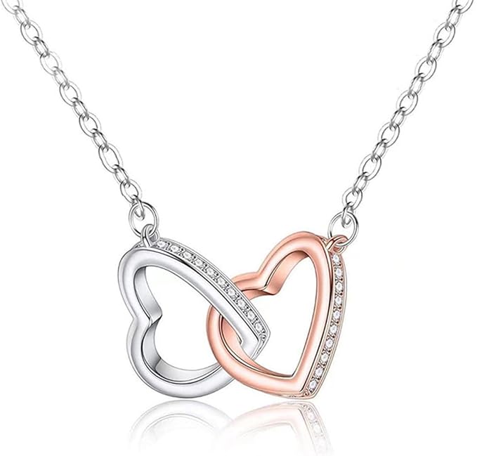 Collar de doble anillo de corazón