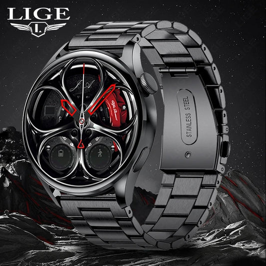 Smartwatch deportivo negro con correa metalica - Edicion Limitada 2025